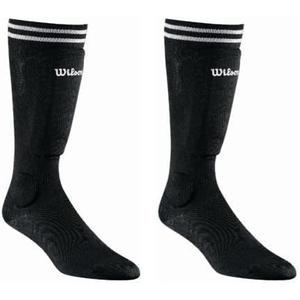 WILSON Soccer Sock Shin Guards - Youth and Peewee Sizes (Youth (Pack of 2), Black)