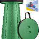 Boreeman Upgraded Folding Stool Lightweight Yet More Sturdy with Load Capacity 400lbs Portable Collapsible Stool for Camping Fishing Hiking BBQ (Army Green)