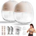 NCVI Hands Free Breast Pump 8111, Wearable Breastfeeding Pump, Electric Wireless Pump with 4 Modes & 9 Levels, Strong Suction & Ultra Quite, Rechargeable Portable Milk Pump, 21/24mm Flanges, 2 Pack