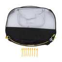 AMONIDA Foldable Pet Play Tent, Cat Pet Playpen, Portable Breathable Removable Bottom Tent with 4 Zipper Doors & Sunshade Top, Ideal for Dogs, Cats, Rabbits & Chickens, 170x85x60cm (Black)