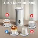 Milk Frother, 4-in-1 Milk Steamer and Frother, 8.1oz/240ml Automatic Warm and Cold Foam Maker, Auto Shut-Off Frother for Coffee, Latte, Cappuccino, Macchiato(White)