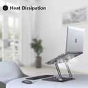 JOYEKY Laptop Stand for Desk, Adjustable Computer Stand with 360 Rotating Base, Ergonomic Laptop Riser for Collaborative Work, Foldable & Portable Laptop Stand, fits for All 10-16" Laptops (Grey)