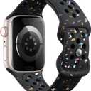 3 x GEAK Nature Friendly Strap Compatible with Apple Watch Bands for Women Men 40mm 38mm 44mm 42mm 41mm 45mm 46mm 49mm, Breathable Sport Replacement for iWatch Bands Series 11 10 9 8 7 6 5 4 3 SE Ultra 2 (Black)