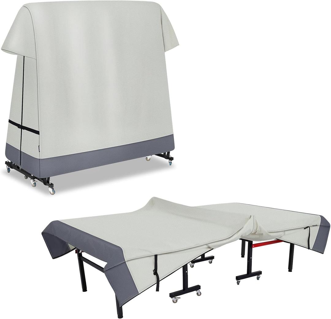 Ping Pong Table Cover Outdoor Waterproof, Dual Function Table Tennis Cover Fits Both Folding Tables and Flat Tables Indoor & Outside 68"L x 6"/30"W x 62"H