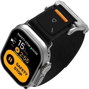 Aulumu A11 Mag Buckle Slim Band Designed for Apple Watch Band | for Apple Watch Ultra 2/Apple Watch Ultra 49mm, Series 10/9/8/SE2/7/6/SE/5/4 46mm/45mm/44mm | Stainless Steel Magnetic Clasp Band (Silver Black)