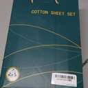 THREAD SPREAD 100% Organic Cotton Sheets Queen Size - 4 PC Organic Cotton Queen Size Percale Weave Sheet Set, Soft, Cooling, Crisp & Breathable, 16" Deep Pocket Hotel Quality Bedding Set - Teal