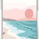 Case for iPhone SE2/SE3/7/8 with Minimalistic Design,Aesthetic Boho Summer Beach Sunset Pattern for Men Women,Clear Slim Soft TPU Bumper Case,4.7(Beach,7)