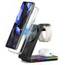 Magnetic Wireless Charger for Google Pixel Watch 3/2, 3 in 1 Foldable Wireless Charging Station for Google 10/10 Pro XL/10 Pro/9/8/7/6, Pixel Buds Pro 2(Not Pixel Watch 4/1) with Adapter