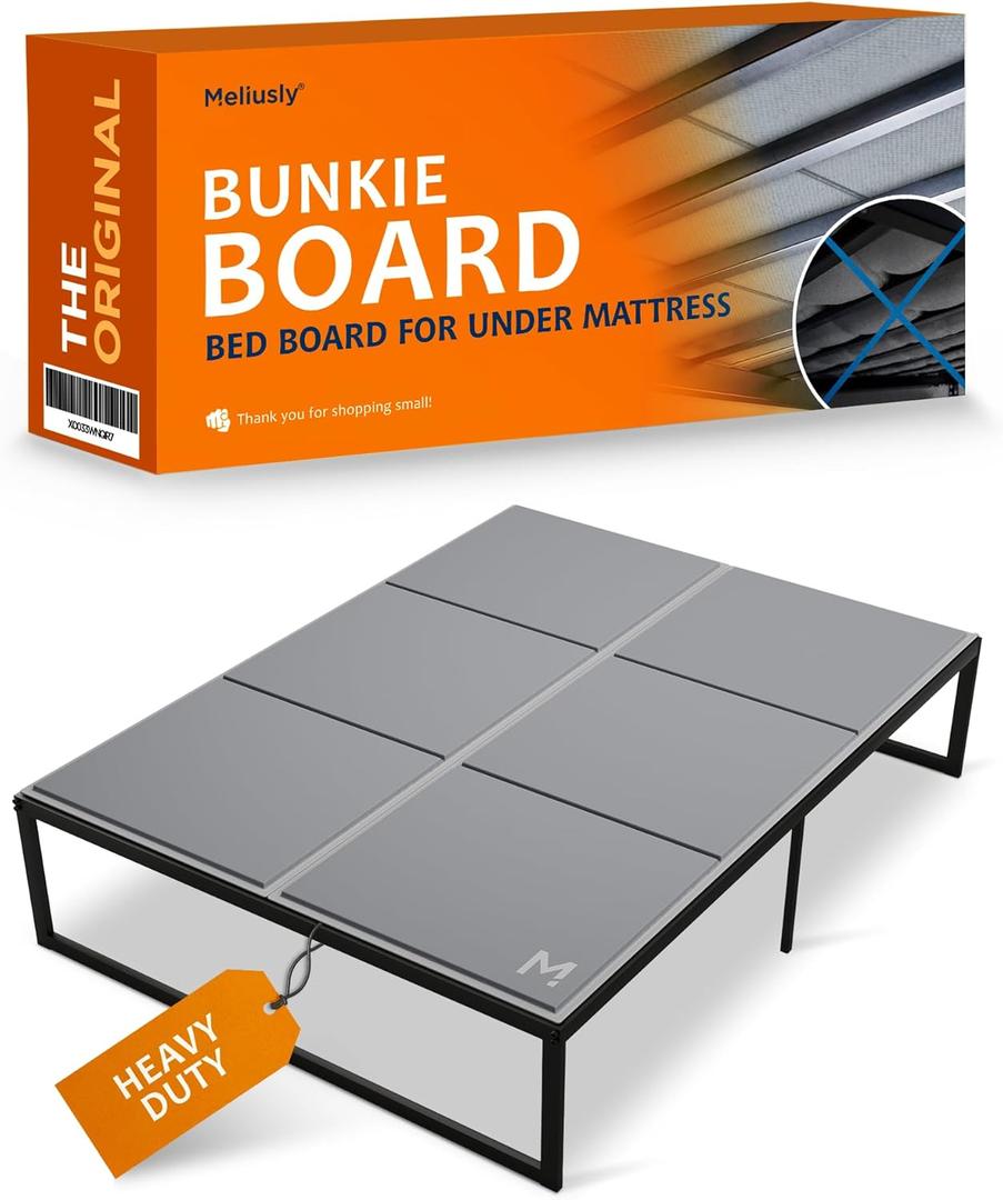 Meliusly Heavy Duty Bunkie Board Queen Size (60x80) - Non-Slip Breathable Bed Support Board for Slatted Bed Frame, Anti-Sag Under Bed Support, Noise Minimizing Moisture Resistant Bed Board