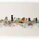Society6 Bri Buckley Boston City Skyline Welcome Mat, 36" x 24"