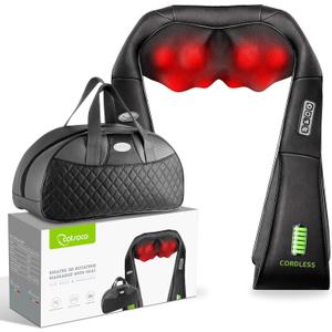 cotsoco Cordless Shiatsu Neck and Shoulder Massager with Heat, Portable Massagers for Neck and Back,3D Deep Tissue Kneading Back Massager for Muscle Pain Relief, Perfect Gifts for Men and Woman