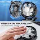 KIDEE Portable Clip on Fan, Small Desk Fan Battery Operated, 360 Rotation, Cute Design, 3 Speed, Mini Table Fan USB Rechargeable, Personal Cooling Baby Stroller Fan for Home Office Outdoor Travel