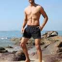 unitop Mens Swim Trunks with Compression Liner 5 Inch Inseam Surfing Board Shorts with Zipped Pockets (28, Grey)