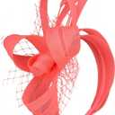 Fascinators Hats for Women 2026 Fascinator Headband Tea Party Hat Derby Hats for Cocktail, Wedding, Fancy Dress Party (Watermelon Red)