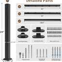 Akenow 36in H X 3 Ft Deck Railing Kit, Black Porch Railing with Post, 1 Post+1 Panel All-in-One Installation, AAMA 2604 Coat Modular Deck Kits for Outdoor Decks, Porches & Balconies