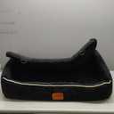 Youvee Dogs Car Seat and Bed 2 in 1,Pet Car Bed for 2 Small or 1 Medium/Large Dog up to 60 lbs, Dog Booster for car Back Seat, Safety, Comfortable, Storage Pocket,Fully Detachable and Washable(Black)