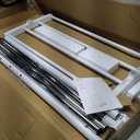 Heavy Duty Clothes Rack for Hanging Clothes, Double Rods Clothing Rack with Lockable Wheels, Rolling Garment Racks with Shelf, Easy to Assemble, Silver
