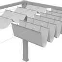 TANG 3' x 16' Waterproof Pergola Shade Cover Retractable Sun Shades Outdoor Patio Pergolas Canopy Replacement Pergola Kit, Wave Shade Sail with Hardware Wire Cable, Light Grey