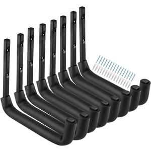 8 Pack Garage Storage Hooks,10 Inch Heavy Duty Ladder Storage Hanger, Wall Mounted Utility Rack