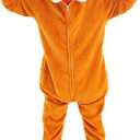 WAFUNNE Animal Onesie Costume for Kids Child Boys Girls Womens Mens Cosplay Halloween Dog Orange (130(for height=3'10"-4'2"))