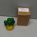 Vicenpal St. Patrick's Day Decor Irish Shamrock Blessing Miniature Figurine 3.15 Inch Green Clover Leaves with Celtic Knot Base Mini Resin Figurine