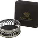 Silver Wine Bottle Coaster Elegant Handmade Wine Accessory for Table Protection & Home Bar Entertaining