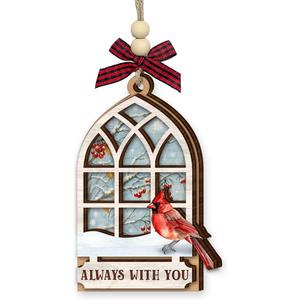 2 x Cardinal Christmas Ornaments 2025 - Wooden Memorial Ornaments for Loss of Loved One, Mom, Dad, Grandparents, Remembrance Hanging Ornament - Red Cardinal Sympathy Bereavement Gifts