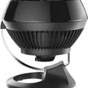 Vornado 460 Small Desk Fan with 3 Speed Settings, Adjustable Tilt Chrome Glide Bar, for Bedroom, Office, Home, Air Circulation up to 70 Feet, Quiet Table Fan, Black