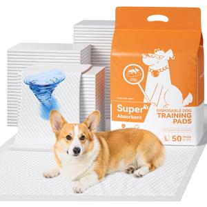 Meowant Puppy Pads, 50 Count - 24x24 Inch Super Absorbent Dog Pee Pads, 6-Layer Quick-Dry Leak-Proof Disposable Pee Potty Training Pads for Dogs and Cats