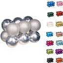 Emopeak 12Pcs Christmas Balls Ornaments for Xmas Christmas Tree - 4 Style Shatterproof Christmas Tree Decorations Hanging Ball for Holiday Wedding Party Decoration (Silver, 3.2"/8CM)