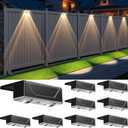 Solar Fence Lights Outdoor - 3 Color Modes(3000K/4000K/6000K), IP55 Waterproof Solar Lights, Fence Light Solar Powered for Outside, Backyard, Railing, Steps, Patio and Wall Lighting（8Pack）