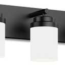 IZORRO Bathroom Vanity Light Fixture, 3-Light 22 Inch Matte Black Bathroom Light Fixtures Over Mirror, with White Glass Shade, Modern Farmhouse Vanity Lights, Rustic Restroom Lighting Fixtures