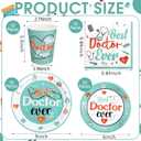 Teenyyou 200 Pcs Thank You Doctor Party Supplies Doctor Appreciation Week Decoration Kit National Tableware Serve 50 Guest Disposable Dinnerware for Nurse Party Supplies