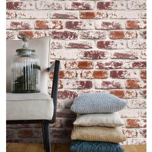 Cohoo Home Red Brick Wallpaper Peel and Stick Contact Paper for Walls Faux 3D Brick Self-Adhesive Removable Wallpaper for Kitchen Backsplash Wall Paper for Bedroom Bathroom Waterproof 17.7inW 393inL