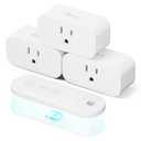 TREATLIFE 3Pack Mini Remote Control Outlet Plug with Magnetic Remote, 15A/1800W Wireless Light Switch for Lamps, Fans, Household Appliances, No Hub Required