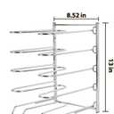 Pizza Rack, 5-Tier Stainless Steel Pizza Pan Storage Rack, Compact and Convenient Design for Easy Storage Multiple Pizzas pan 10.43" L x 8.52" W x 13" H, Pizza Pan R ack