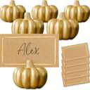 Kate Aspen Fall Decor Mini Gold Pumpkin Place Card Holder (Set of 6), Perfect for Thanksgiving Table Decor, Fall Themed Weddings, Bridal Brunches (Small)