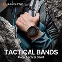 Bandletic Tactical Nylon Compatible with Garmin Fenix 7X 6X 5X Watch Band - 26mm Quick Fit Rugged Strap for Fenix 8 51mm/Instinct 2X Solar 3/Enduro 2 3/Quatix 3/Tactix 7/Epix 2/D2 Bravo Delta/Descent
