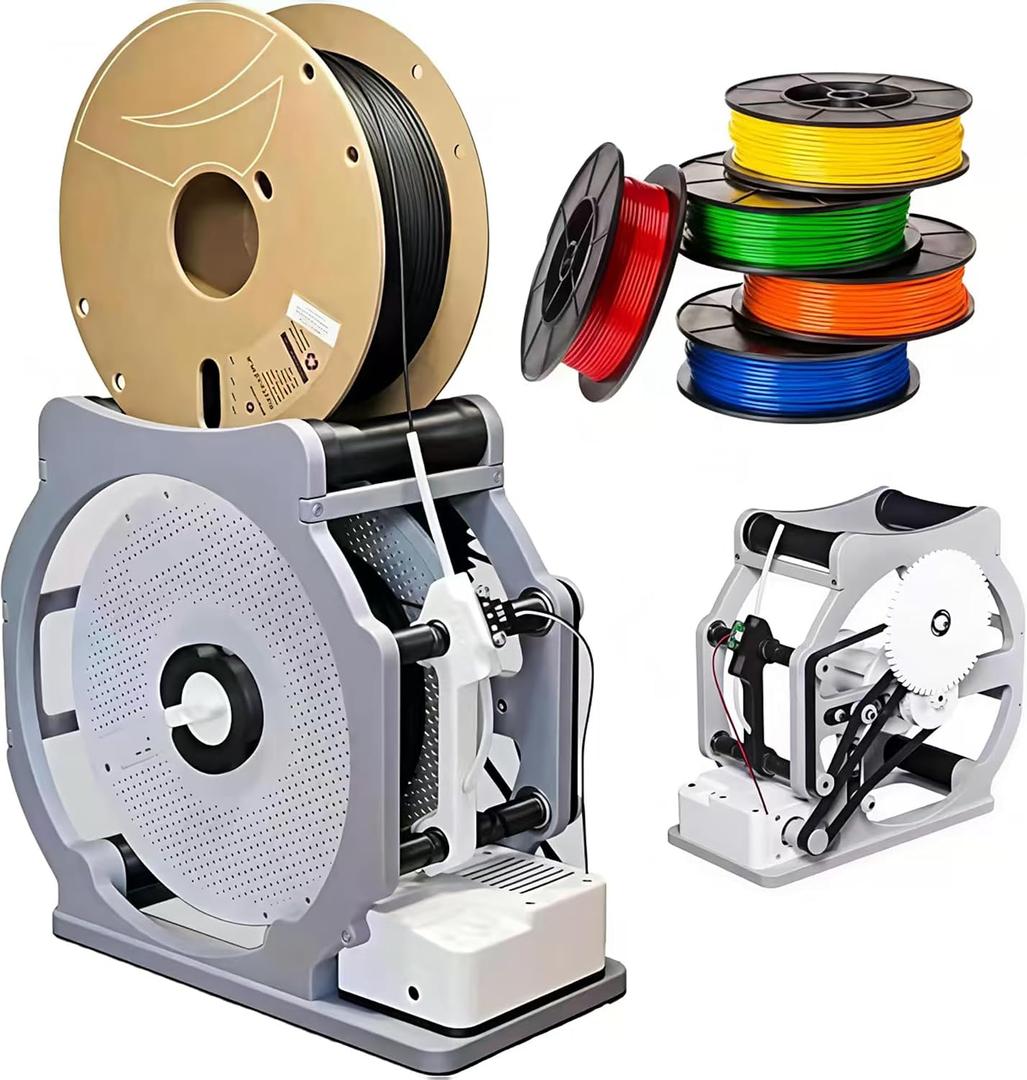 3D Filament Respooler, Electric Spool Winder & Automatic Filament Rewinder - Smart Start & Stop, Adjustable Tension, Industrial Filament Recycler for PLA/PETG/ABS/TPU 3D Printing (Gray)