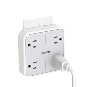 Multi Plug Outlet Splitter, TESSAN Widely Spaced Outlet Extender with 4 AC, Wall Plug Expander Surge Protector for Home, Office, Dorm Essentials