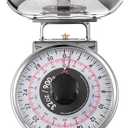 Tada 2 Pound Precise Portions Analog Food Scale 32 Ounces Stainless Steel Mechanical Kitchen Scale Removable Bowl, Tare Function, Retro Style, Kitchen Friendly