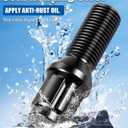 GAsupply M14x1.25 Lug Bolts 28mm Shank fits for BMW i3, i4, i5, i7, i8, ix, M2, M3, M4, M5, M8, x1, x2, x3, x4, x5, x6, x7, xM, Black 14x1.25 6 Spline Wheel Lug Bolt Conical Seat, 20 pcs+1 pcs Key