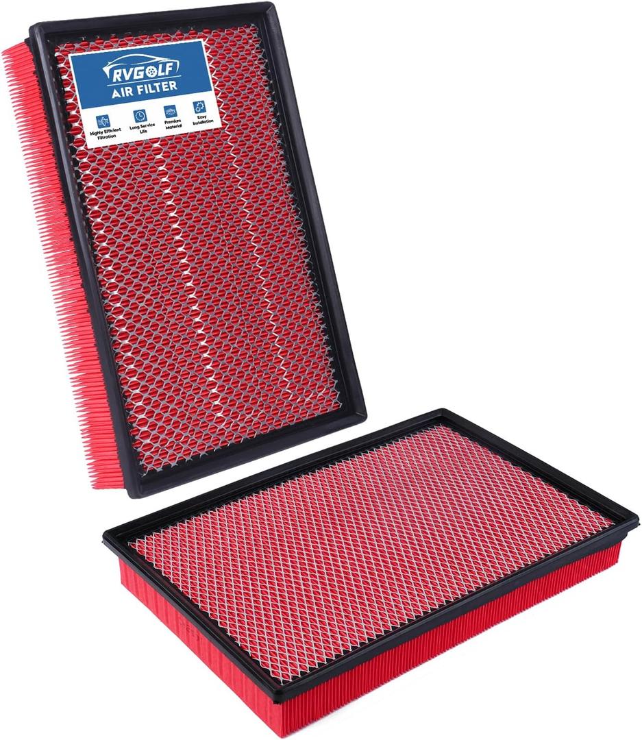 2PCS Engine Air Filter Fit for Ram1500 (2002-2021), Ram 2500 (2003-2019), Ram 3500 (2002-2019) Air Filter Replacement Engine Filter Automotive Accessories# GAF041 CA9401