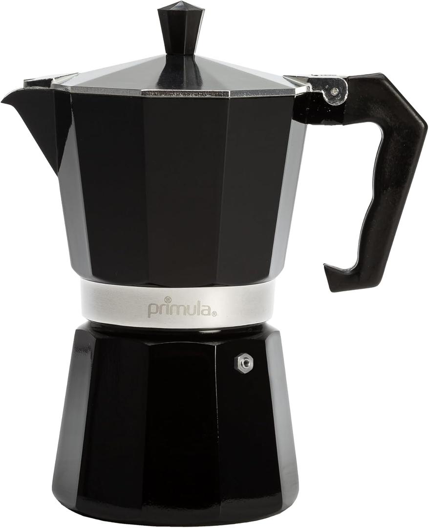 Primula Classic Stovetop Espresso and Coffee Maker, Moka Pot for Italian and Cuban Caf Brewing, Greca Coffee Maker, Cafeteras, 6 Espresso Cups, Black