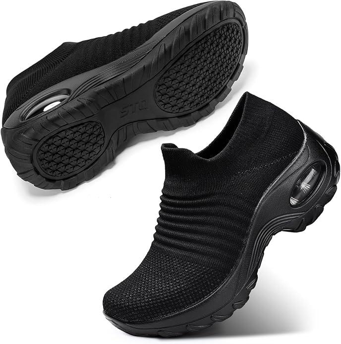 STQ Women’s Classic Comfortable Sock Slip On Platform Athletic Shoes Size 9.5