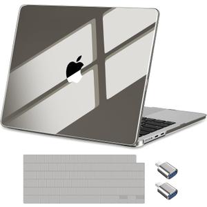 Batianda Premium Crystal Case for New MacBook Air 15 inch 2025 M4 2024 2023 Release Model A3241 /A3114 M3 Lightweight Durable Scratch-Resistant, Easy Install, with Keyboard Cover, Dark Gray