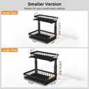 PXRACK Under Sink Organizer, Adjustable Height, 2 Tier Pull Out Under Cabinet Organizer, Slide Out Thickened Metal Under Sink Storage for Kitchen Bathroom Laundry Pantry Cabinet, Black, Small-1-Pack