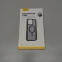 Lamicall Magnetic Case for iPhone 15 Pro Max, for Magsafe - [Diamond Textured Anti-Slip Edge] [Military Grade Shockproof Protection] Translucent Hard Slim Magnet Protective Cover (Black)