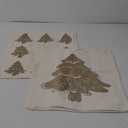 Christmas Pine Tree Throw Pillow Covers Set of 2, 18x18 Inch Cream Neutral Tree Cushion Cases, Rustic Modern Farmhouse Winter Xmas Holiday Pillowcases for Bed Sofa Living Room Decor