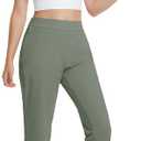 M MAELREG Womens Golf Pants with Zipper Pockets Stretch Quick Dry Casual Work Active Ankle Travel Pants for Women Olive Green (L)
